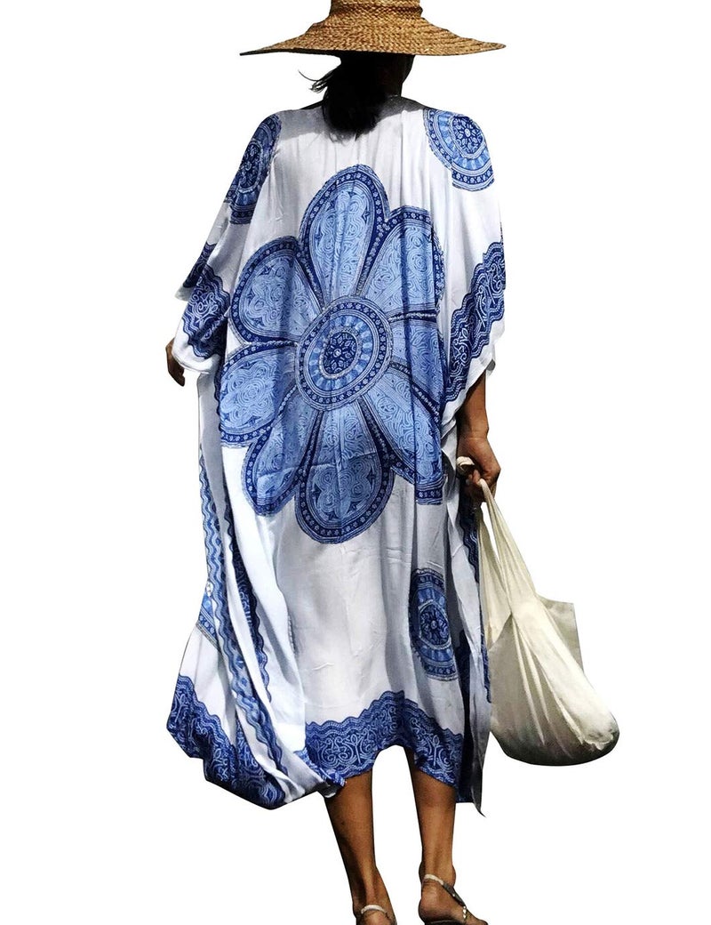 Eddoyee Loose Beach Kaftan Dresses for Women Caftan Swimsuit Cover Up - Image 2